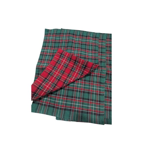 Festive Plaid Cloth Placemats Set Of 4 Red & Green Reversible Christmas 20x14" - Picture 3 of 7